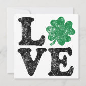 Carte St Patrick's Day LOVE Shamrock irlandais (Devant)