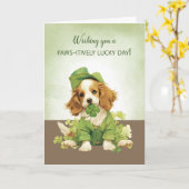 Carte St. Patricks Day mignon Chien Chien Chien Chien Ch (Fleur jaune)