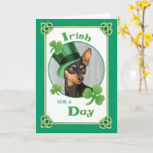 Carte St. Patrick's Day Min Pin (Fleur jaune)