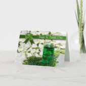 Carte St. Patrick's Day - Mug with Green beverage -Beads (Devant)