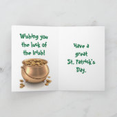 Carte ST. PATRICK'S DAY, POT OF GOLD card (Intérieur)