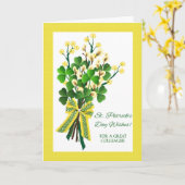 Carte St. Patrick's Day pour la collégialité avec Shamro (Fleur jaune)