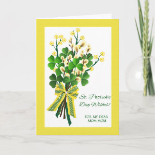 Carte St. Patrick's Day pour Maman Maman avec Shamrock