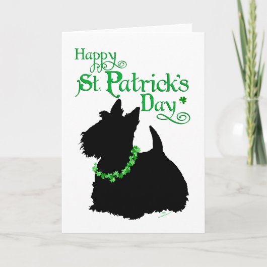 Carte St Patrick's Day Scottish Terrier (Devant)