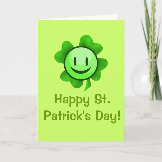 Carte St. Patrick's Day Shamrock (Devant)