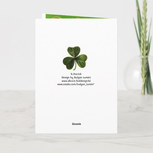 CARTE ST.PATRICK'S DAY SHAMROCKS VERTS ET TRINITÉ (Dos)