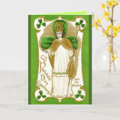 CARTE ST.PATRICK'S DAY SHAMROCKS VERTS ET TRINITÉ (Fleur jaune)
