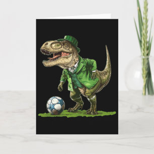 Carte St Patricks Day T Rex Football Dinosaur St Patrick
