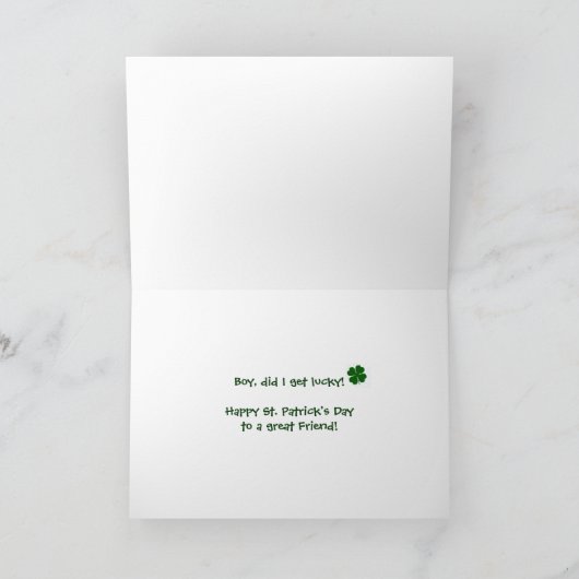 Carte St. Patrick's Day - Trouver un grand ami (Intérieur)