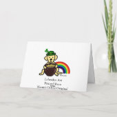 Carte St. Patrick's Day Yellow Lab Rainbow (Dos)