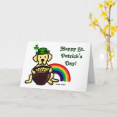 Carte St. Patrick's Day Yellow Lab Rainbow (Fleur jaune)
