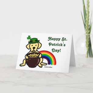 Carte St. Patrick's Day Yellow Lab Rainbow