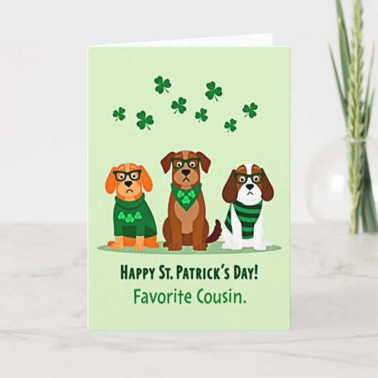 Carte St Patricks Dogs Cousin Card (Devant)