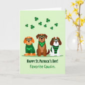 Carte St Patricks Dogs Cousin Card (Fleur jaune)