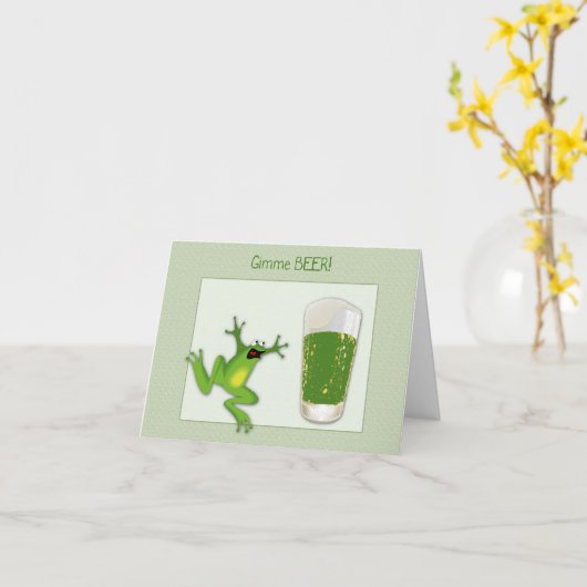 Carte St. Patrick's Green Beer and Frog (Fleur jaune)
