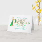 Carte St Patrick's Greeting Mother in Law Shamrocks (Fleur jaune)