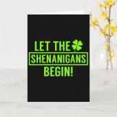 Carte St. Patricks Let The Shenanigans Begin Funny For M (Fleur jaune)