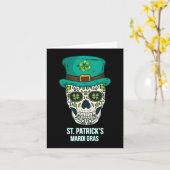 Carte St. Patricks Mardi Gras Cadeau Crâne (Fleur jaune)