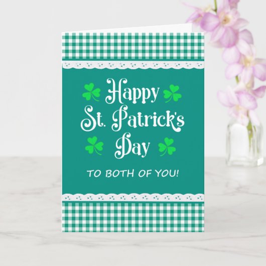 Carte St Patrick's To You Shamrock Green Checks (Orchidée)