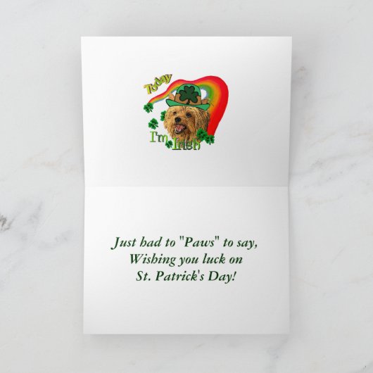 Carte St. Patrick's Yorkshire Terrier (Intérieur)