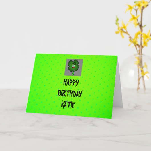 Carte ST Patric's Day Birthday Card (Fleur jaune)
