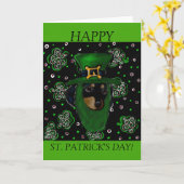 Carte St. Patty Doxie Art Design (Fleur jaune)