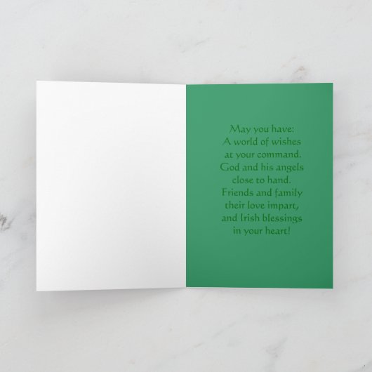 Carte St pattys day Irish blessing greeting (Intérieur)