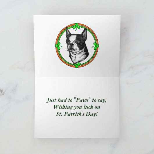 Carte St Pattys de Boston Terrier (Intérieur)