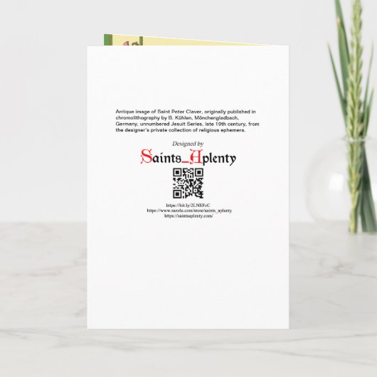 Carte St. Peter Claver (BK 058) (Dos)