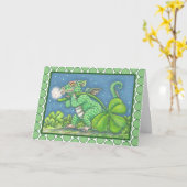 CARTE ST. PETIT DRAGON IRLANDAIS DE PATRICK (Fleur jaune)