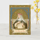 Carte St. Rose de Lima (BK 020) Salutation blanche (Fleur jaune)