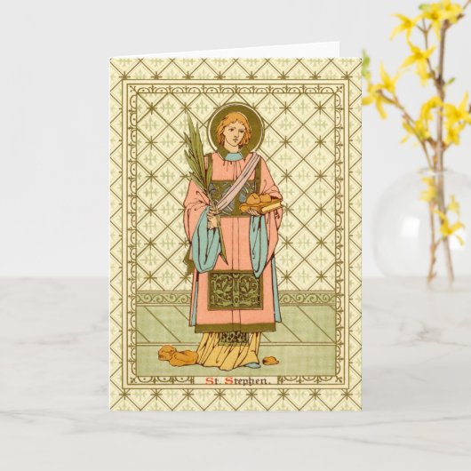 Carte St. Stephen le ProtoMartyr (RLS17) Salutation blan (Fleur jaune)