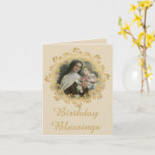 Carte St Therese de l'enfant Jésus peu de fleur (Fleur jaune)