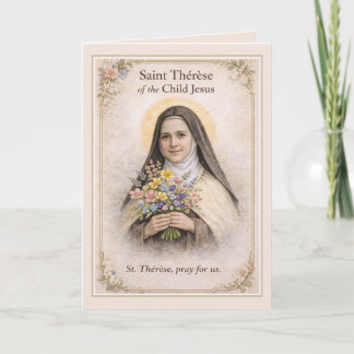 Carte St Thérèse Little Way Flowers Prayer All Occasion