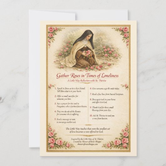 Carte St. Therese Reflection Prayer Roses  (Devant)