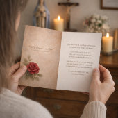 Carte St Thérèse Roses and Crucifix Devotional