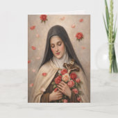 Carte St Thérèse Roses and Crucifix Devotional (Devant)