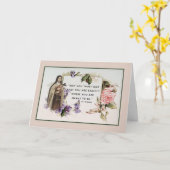 Carte St. Therese Roses Vintages catholiques (Fleur jaune)