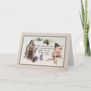 Carte St. Therese Roses Vintages catholiques