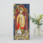 Carte St. Thomas Becket avec épée (M 033; Colorisé) (Debout devant)