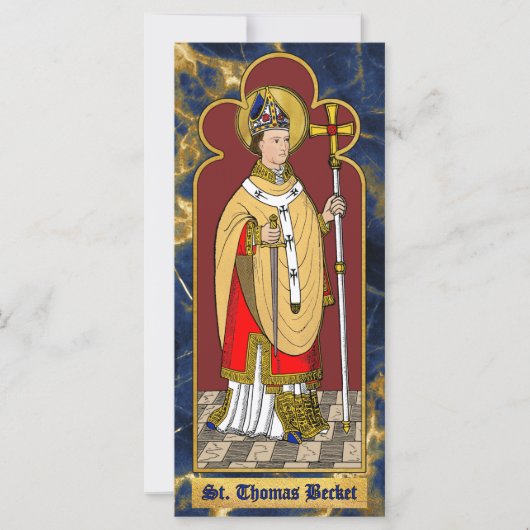 Carte St. Thomas Becket avec épée (M 033; Colorisé) (Devant)