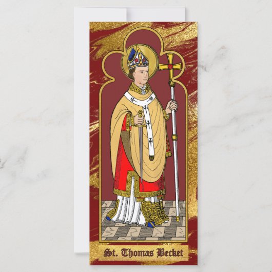Carte St. Thomas Becket avec épée (M 033; Colorisé) (Devant)