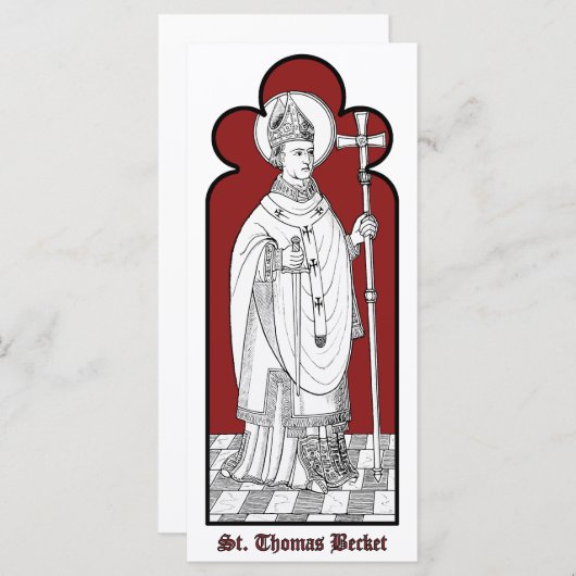 Carte St. Thomas Becket tenant une épée (M 033) (Devant / Derrière)