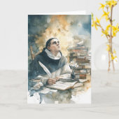 Carte St. Thomas d'Aquin avec plume (Fleur jaune)