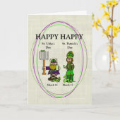 Carte St. Urho et St. Patrick Together (Fleur jaune)