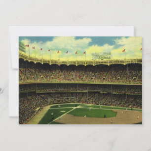 Carte Stade de baseball sportif vintage avec foule