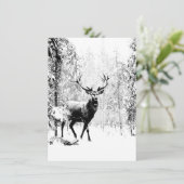 Carte Stade Deer Forêt d'hiver Faune Animal Nature Art (Debout devant)