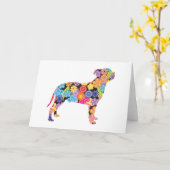 Carte Staffordshire Bull Terrier (Fleur jaune)