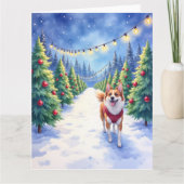 Carte Staffordshire Bull Terrier at Christmas Tree Farm  (Devant)