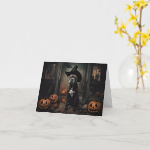 Carte Staffordshire Terrier Citrouilles Halloween effray